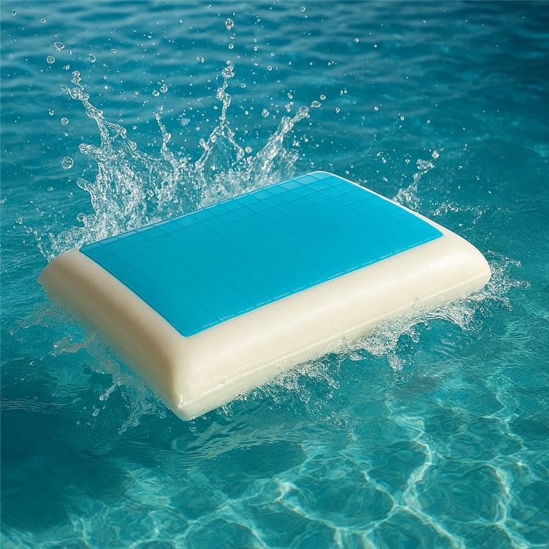 Cooling Gel Bed Pillow – White Bamboo Fiber Pillow for Sleeping, Orthopedic Support, Breathable & Hypoallergenic, Ergonomic Design, Ideal for Back, Side & Stomach Sleepers