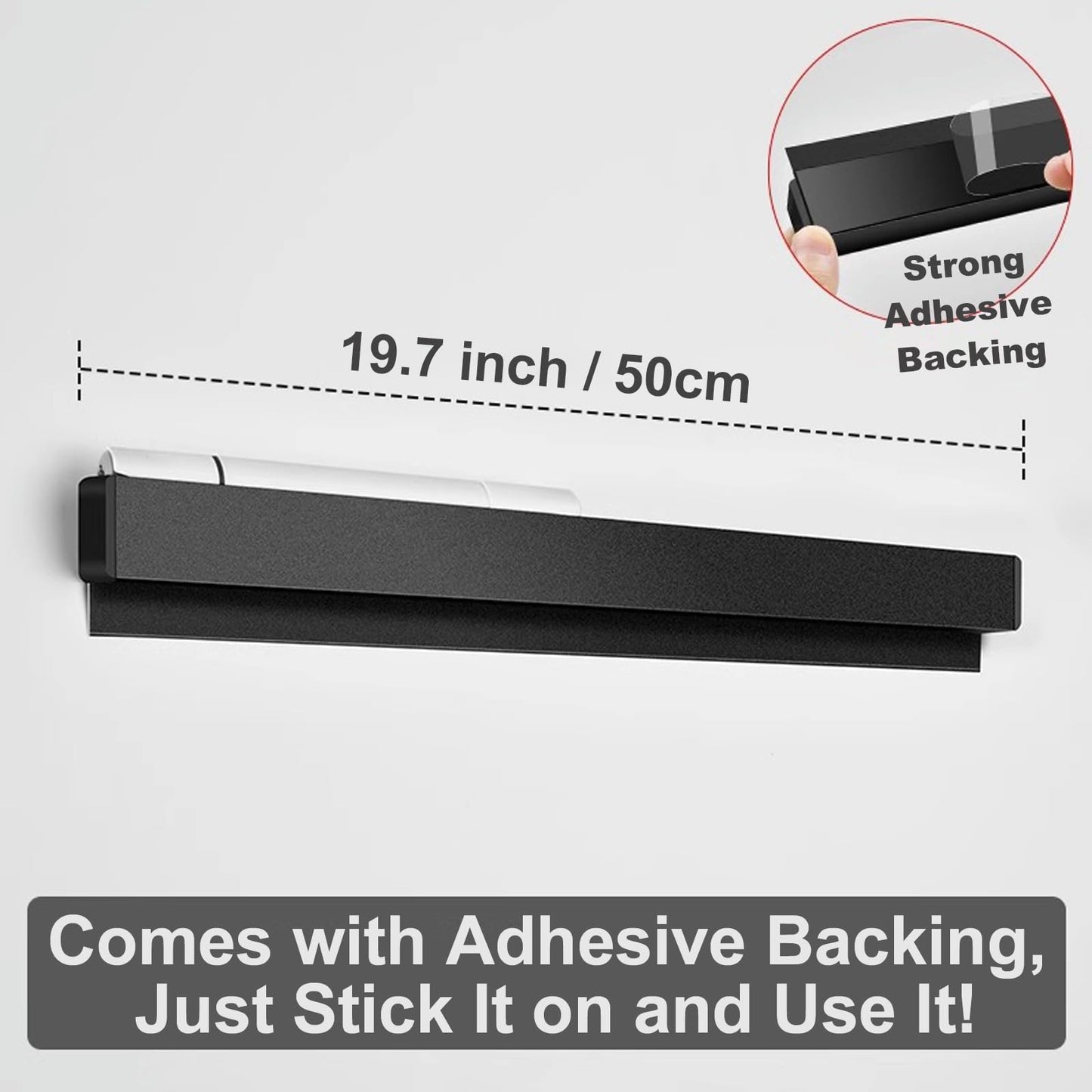 2 Pieces Ticket Holder Receipt Holder for Restaurant Refrigerator, No Drill Restaurant Order Ticket Holder, for Walls Home Kitchen Office Cafes Pubs Bars (Black, 19.7", 2p)