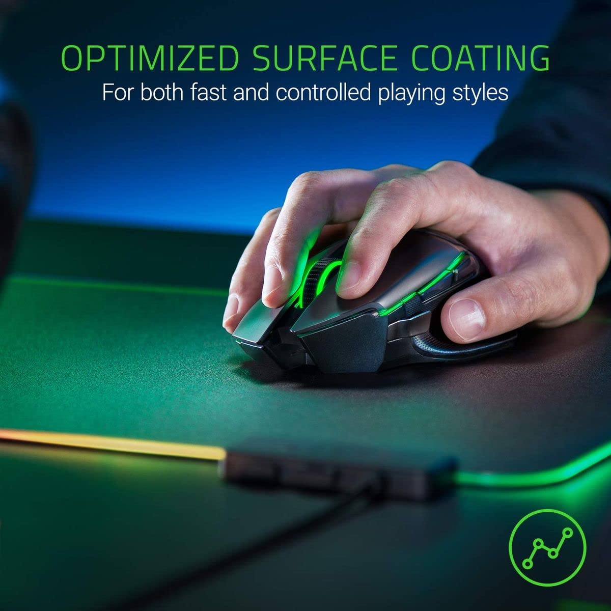 Razer Firefly Hard V2 RGB Gaming Mousepad: Customizable Chroma Lighting - Built-in Cable Management - Balanced Control & Speed - Non-Slip Rubber Base