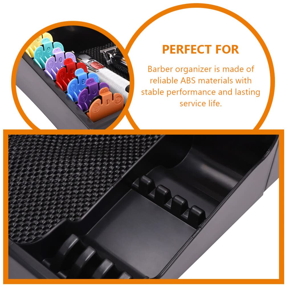 Alipis Barber Clipper Tray, Barber Station Organizer with 3 Notches, Hair Trimmer Holder Case Hair Scissors Storage Box