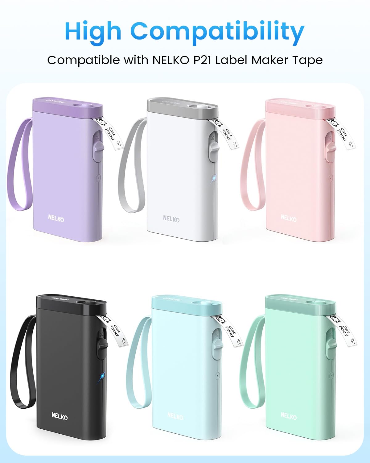 9-Rolls Compatible with Nelko P21 Label Maker Tape, 14x40mm (0.55"x1.57"), 180 Labels/Roll, Transparent,Standard Laminated Office Labeling Tape, Replace for NADAIIN N12, ORGBRO X1, ORGSTA S001