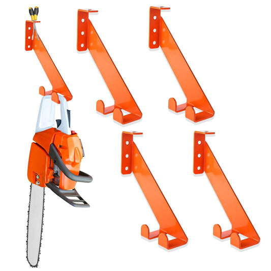 3-in-1 Chainsaw Holder 10in - Heavy Duty Chainsaw Wall Mount, 10 Gauge Steel Chain Saw Hanger for Garage Organization, Hefty Rack Storage Organizer for Chainsaw Accessories and Tools, 180 Lbs Capacity
