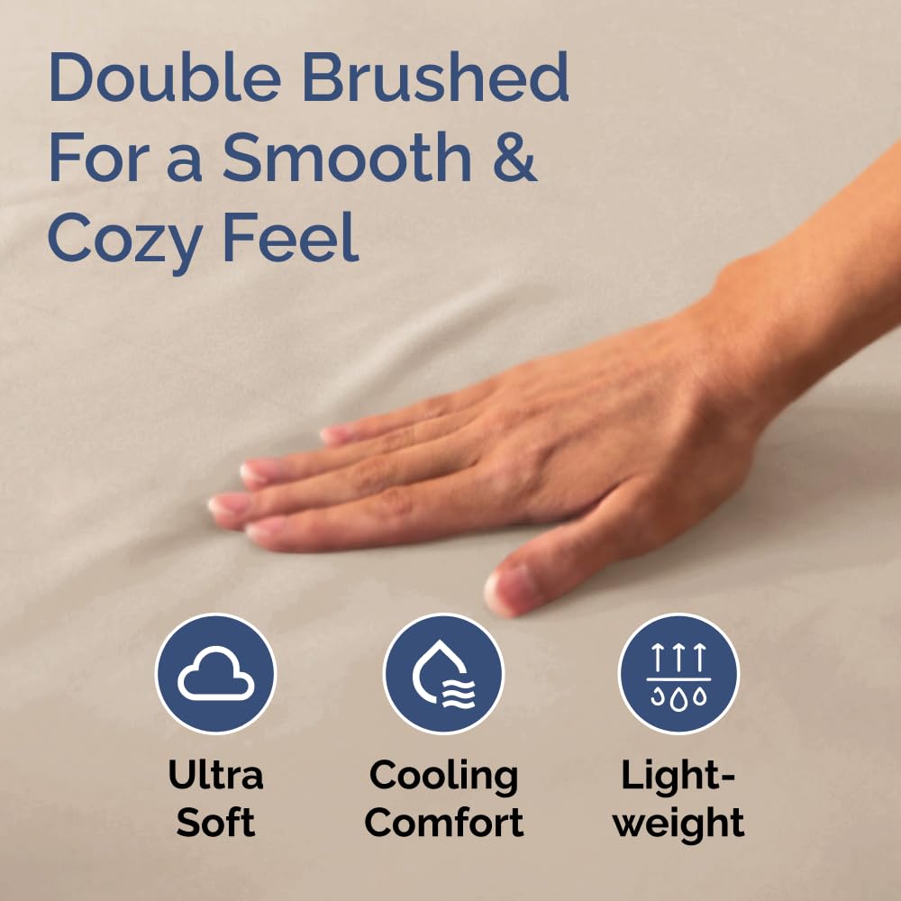 King Fitted Bed Sheet - Bottom Single Fitted Sheet Only - Ultra-Soft Hotel Luxury Bedding w/ 8-16 Inch Deep Pockets - Breathable, Cooling & Wrinkle Free - Easy-Care, Fade & Shrink Resistant - Wheat