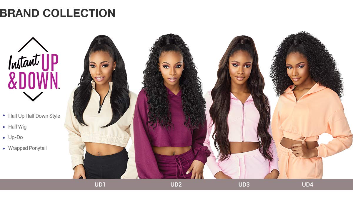 Sensationnel Instant Up & Down Pony Wrap Half Wig - UD002 (1B Off Black)