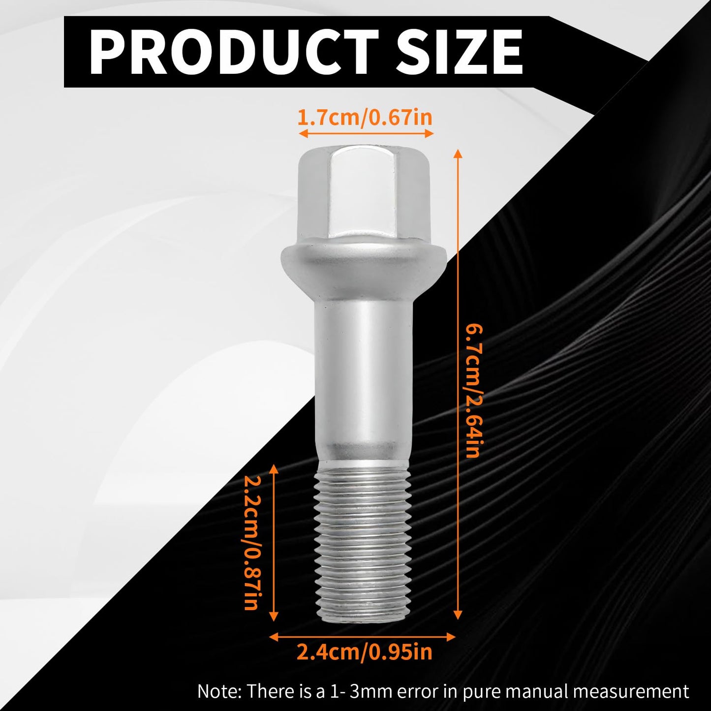 MDEOOSKY 20pcs M14x1.5 Wheel Lug Bolts Nut Stainless Steel, Replacement for Mercedes Benz ML350 S500 GLK350 S550 CL500 GL450, 0009905307, Replacement for Mercedes Benz W220 W204 W164 W251