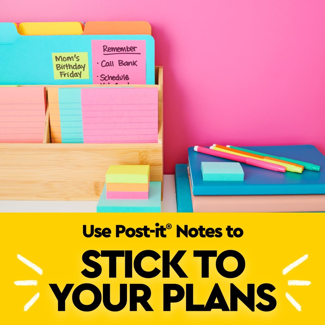 Post-it Mini Notes, 1 3/8 x 1 7/8 in, 24 Pads, America's #1 Favorite Sticky Notes, Poptimistic Post-it Notes, Post-it Notes, Power Pink, Aqua Blue, Vital Orange, Neon Green, Guava Pink