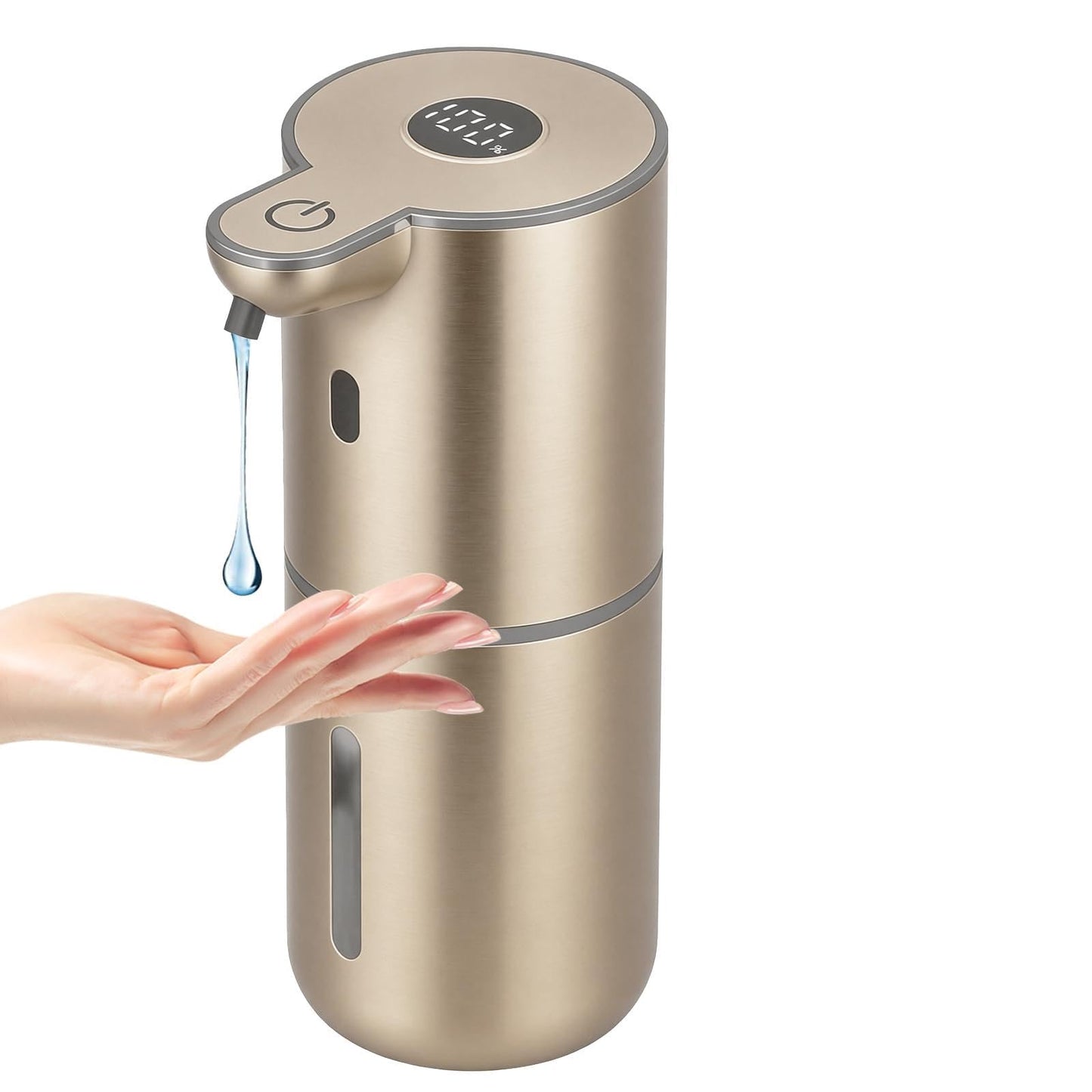 OHIFAST Automatic Liquid Soap Dispenser Touchless, USB Rechargeable Smart Hand Soap Dispenser, 6-Level Adjustable, 12.8oz/380mL Wall Mounted for Bathroom Kitchen Accessories Dish Soap-Gold