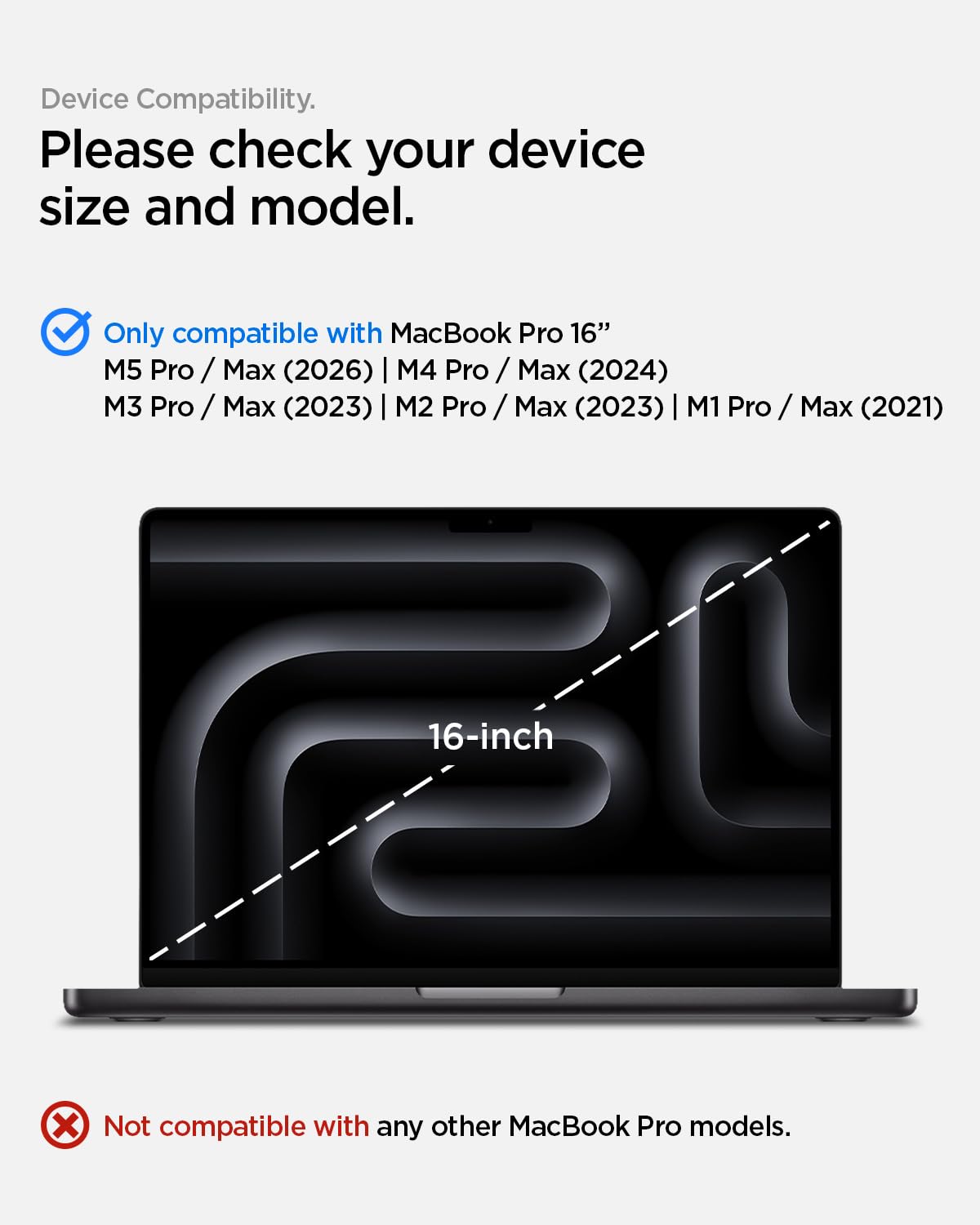 Spigen for MacBook Pro 16 inch case M5 Pro/Max (2026) M4/M3/M2/M1 Pro/Max (2024-2021) A3403 A3186 A2780 A2485, Thin Fit Transparent Protective Hard Shell Case, Crystal Clear