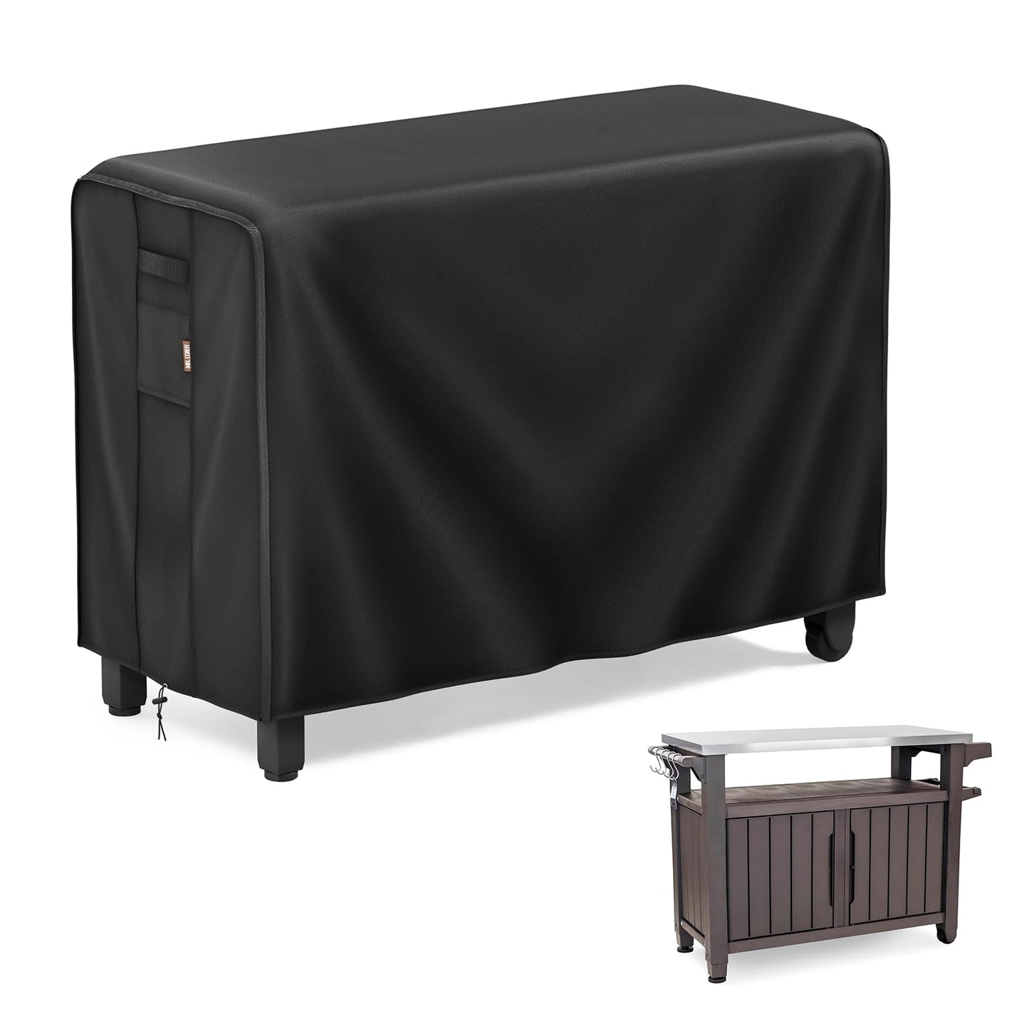 MR. COVER Outdoor Cart Cover 52 inch for Keter Unity XL Outdoor Rolling Table Cart, Heavy Waterproof for BBQ Grill Dining Kitchen Cart Protective, Outdoor Storage Box Cover, Patio Food Prep Station