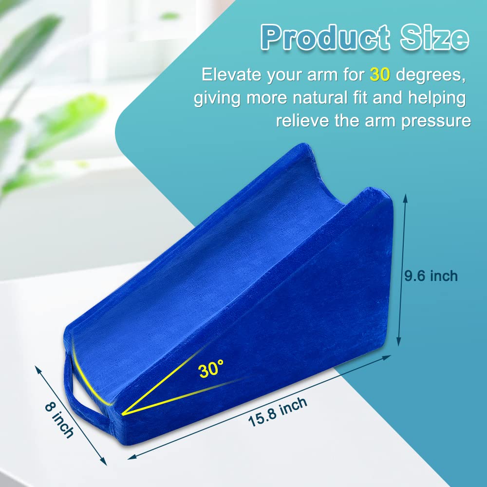 Arm Elevation Pillow Support Wedge Elevating Arm Medical Pillow Post Surgery Elevated Surgical Wedge Arm Pillows for Sleeping Elbow Therapy Wedge Foam Support Hand Elevator Broken Arm Wrist Recovery