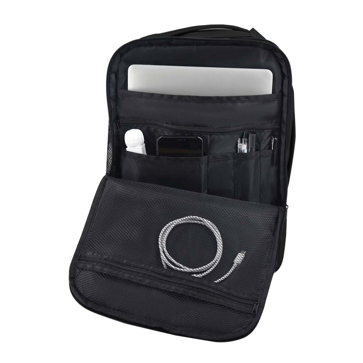 CabinFly Bellanca WestJet and Air Canada Personal Item Under Seat Backpack 16x6x13 13x6x17 bag Flair Airlines (Black)