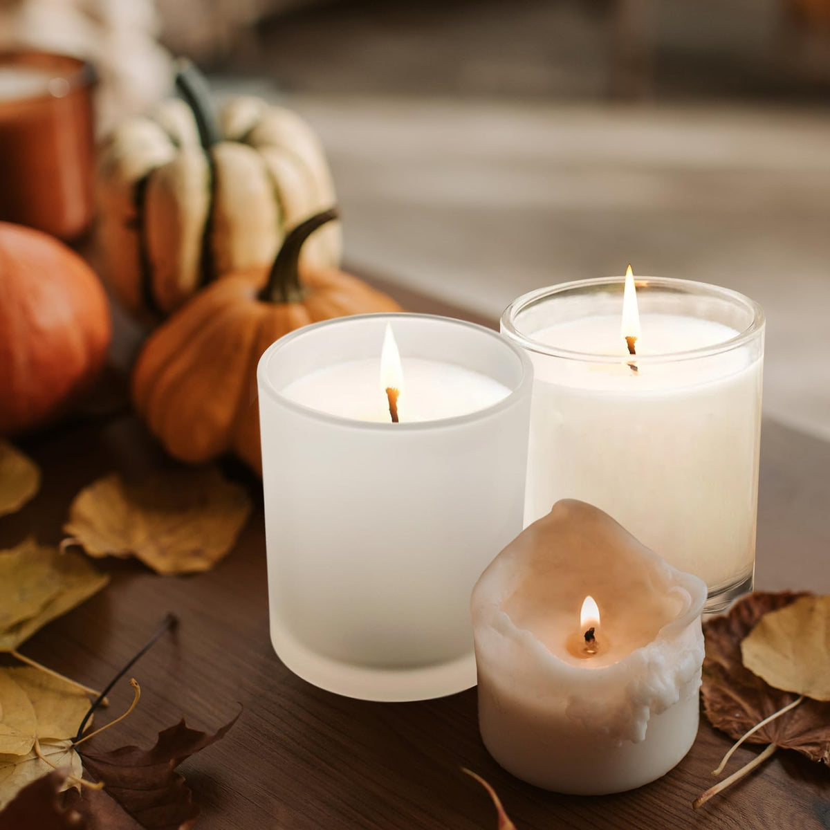 SHOWIN Thick Candle Jars for Making Candles 20 Pcs, 7 OZ Empty Jars with Wood Lids for Candle Making, Sample Container - Dishwasher Safe, Clear