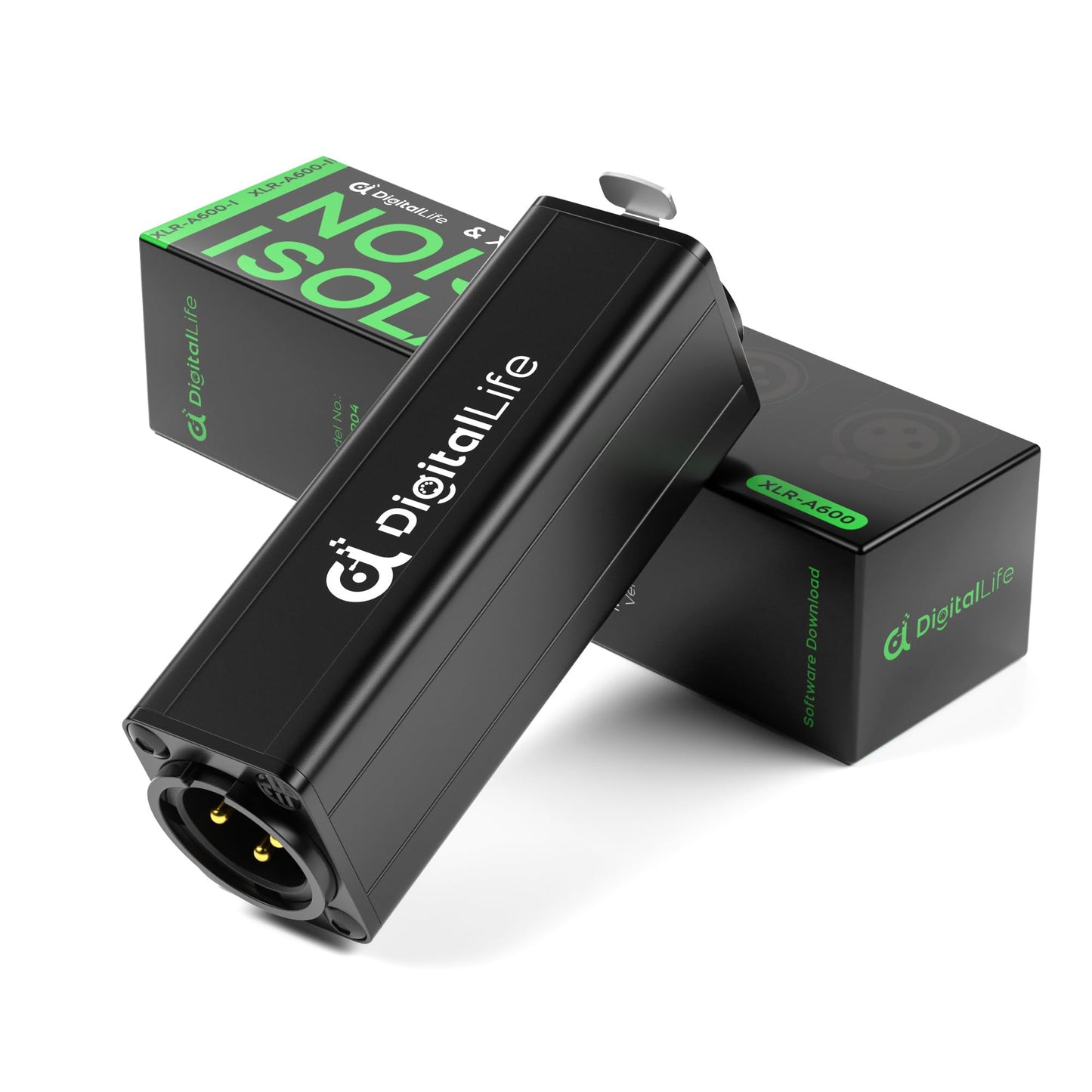 DigitalLife HumBlock XLR Series | Single-Channel XLR Audio Ground Loop Noise Isolator - Hum Eliminator - Passive, XLR-A600, M/F, 1-Pack (Not Compatible with P24/P48 Powered Microphones)