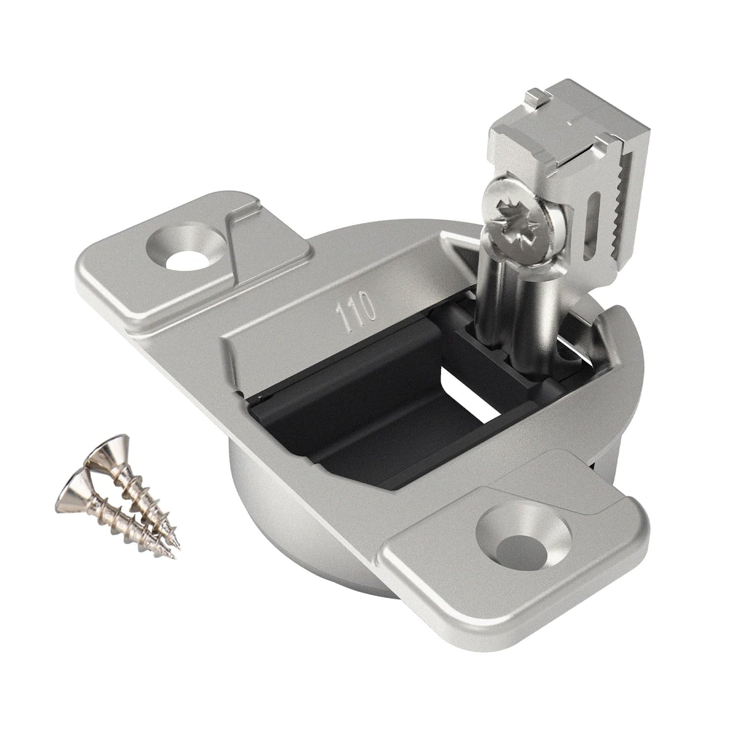 Holdly Replacement for Blum 33.3600, Compact 33 Screw on 110 Degree Opening Face Frame Cabinet Hinges, Nickel Plated, Nickel, Metal, Flush Mount, 8 Pack, Contemporary Style