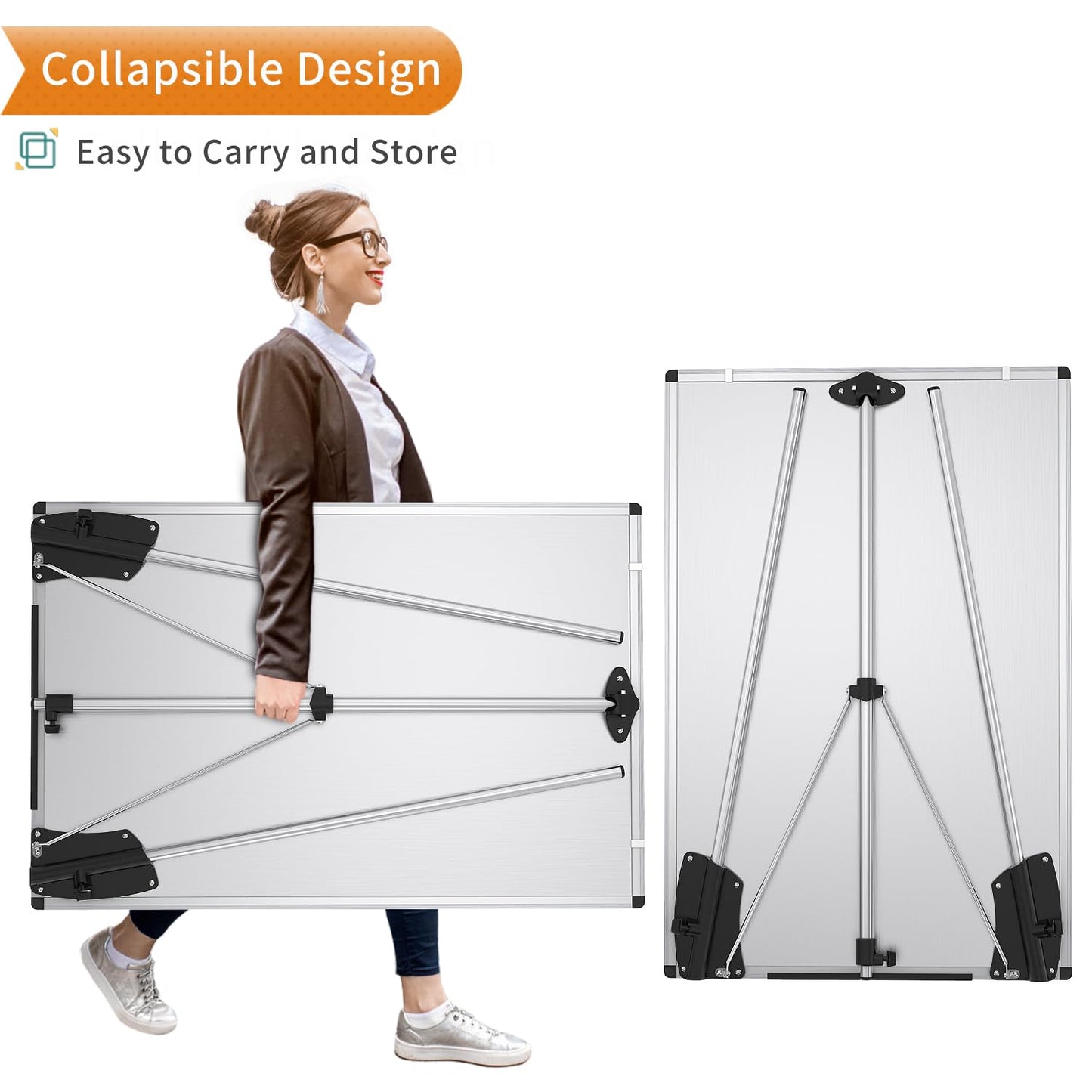 VIZ-PRO Tripod Easel Whiteboard, Height Adjustable Flipchart Easel, 36 x 24 Inches