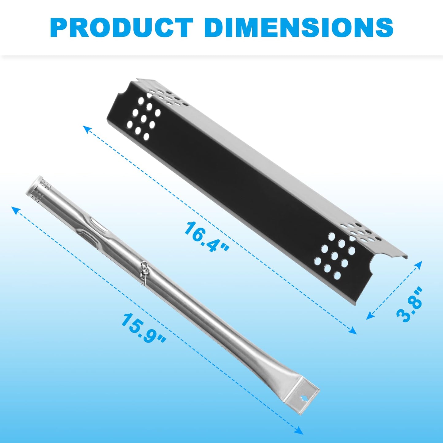 BBQ Replacement Parts for Master Chef G45313 G45308 G45323 G45306 G45309 G45307 Gas Grills, Heat Shield Plates and Grill Burner Tubers Parts Kit for Charbroil 463241313 463241013 463241413