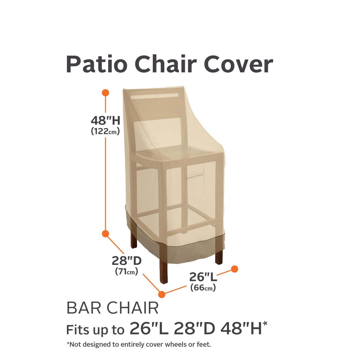 Classic Accessories Veranda Patio Bar Chair/Stool Cover-Durable and Water Resistant Patio Set Cover (55-642-011501-00)