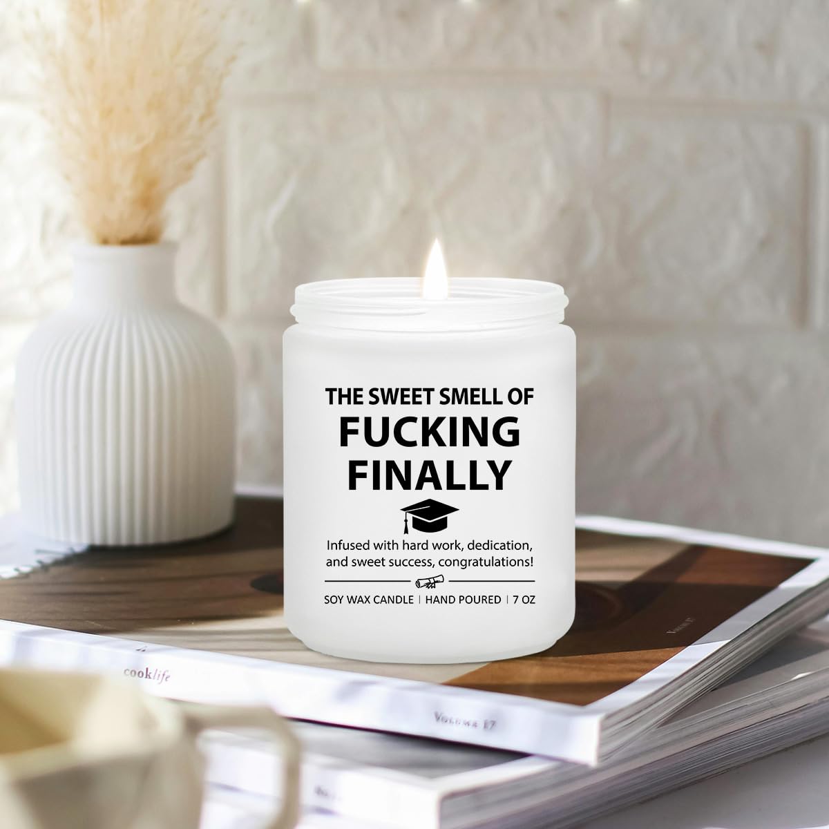 Risnoae Graduation Gifts for Her 2026 - High School, University, College, Masters Degree, Phd, Nurse Graduation Candle Gifts for Women, Men - Cool Personalized Female Grade 8 Graduated Gift