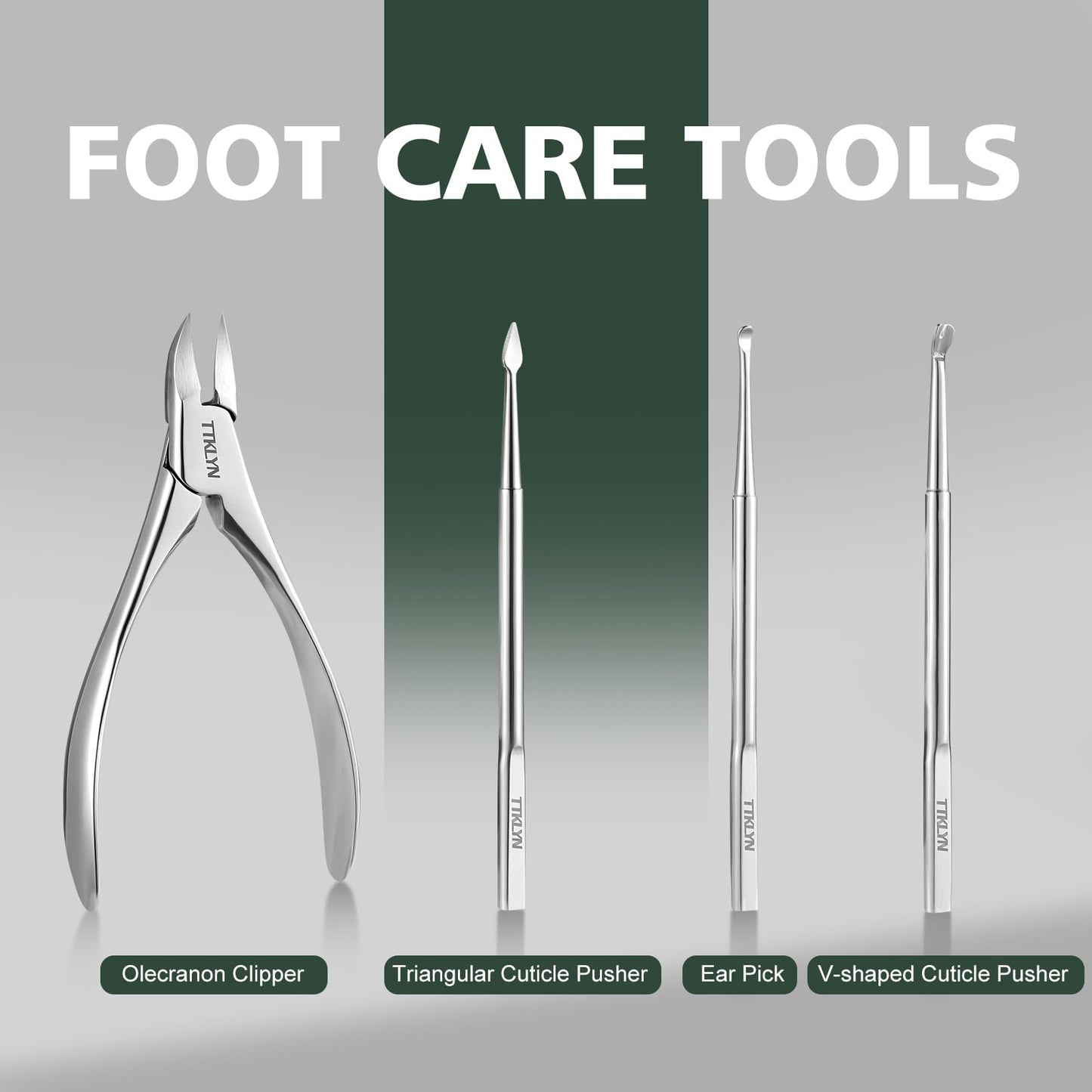 TTKLYN Nail Clipper Set, Professional Stainless Steel Pedicure Kit with PU Leather Case, Precision Manicure Kit Grooming Tools