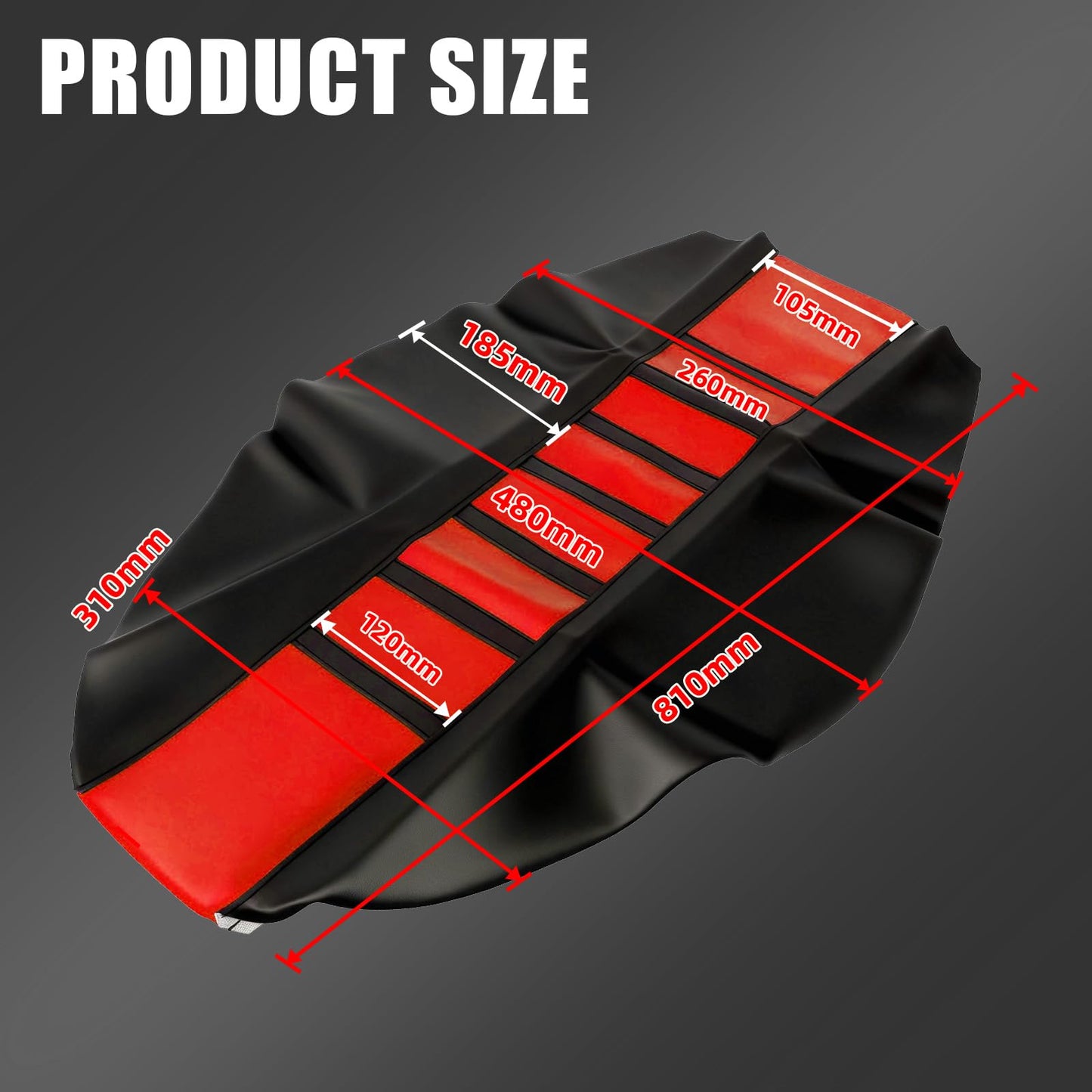 JFG RACING Dirt Bike Seat Cover,Universal Soft Rubber Cushion Covers for Most Dirt Pit Bike Motocross Motorcycle CRF50 CR85 CR125 CR250 CR150R XR150L CRF250R CRF450R-Red