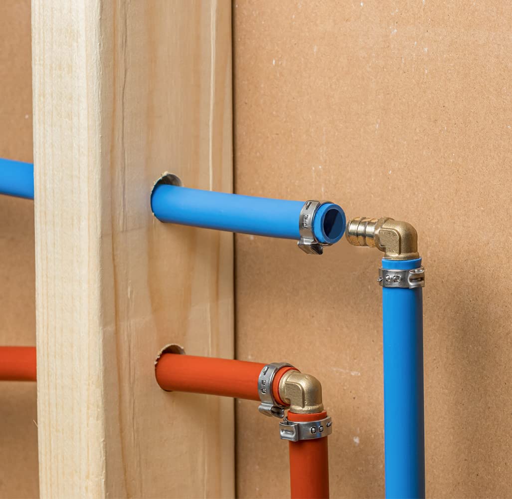 3/4 Inch 90 Degree Elbow PEX Fittings, 25 Pack 3/4 Inch 90 Degree Elbow PEX Fittings, Lead Free Brass Crimp for PEX Pipe in Plumbing Jobs
