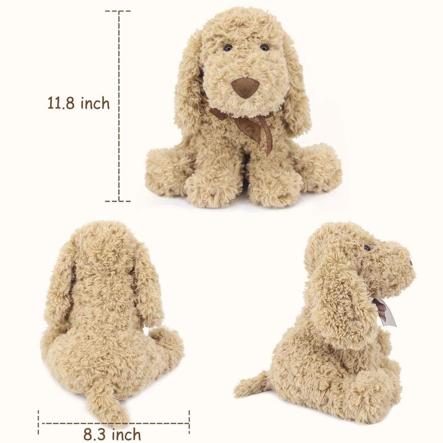 WEIGEDU Poodle Puppy Goldendoodle Stuffed Animal, Adorable Toy Dog Labradoodle Plush for Kids Boys Girls Birthday Easter Nursery Bedtime Gift, 32cm Golden