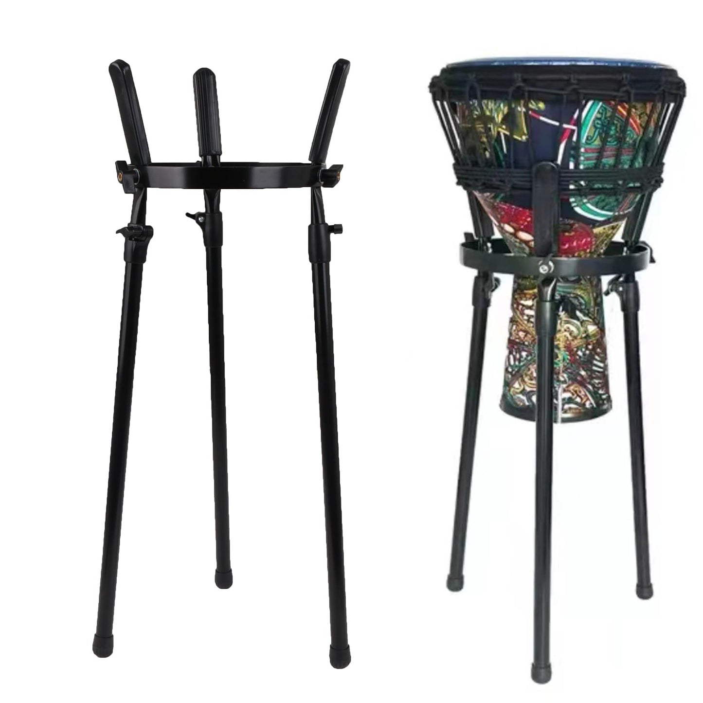 BQLZR Black Conga Stand 10" to 11" Adjustable Barrel Holder for Percussion Music Lover