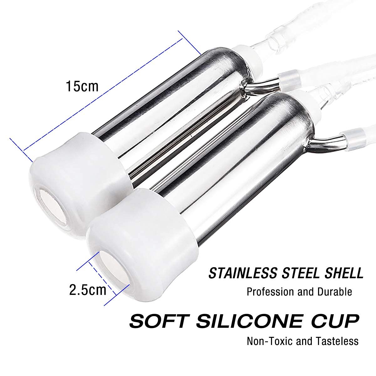 Hantop Milking Machine Accessory Double Head Teat Cup, Standard Size (φ25mm, for Cow)