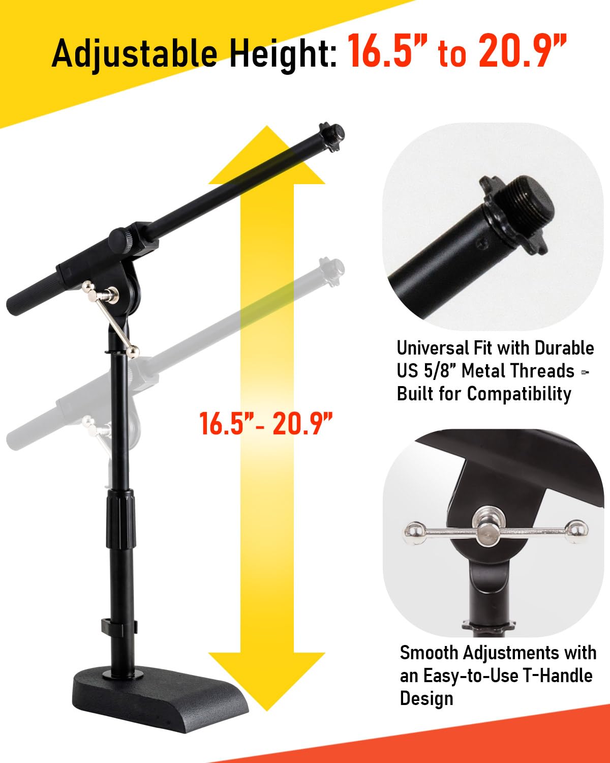 Stage Rocker Powered by Hamilton SR610111 Bass Drum/Table Top Boom Mic Stand