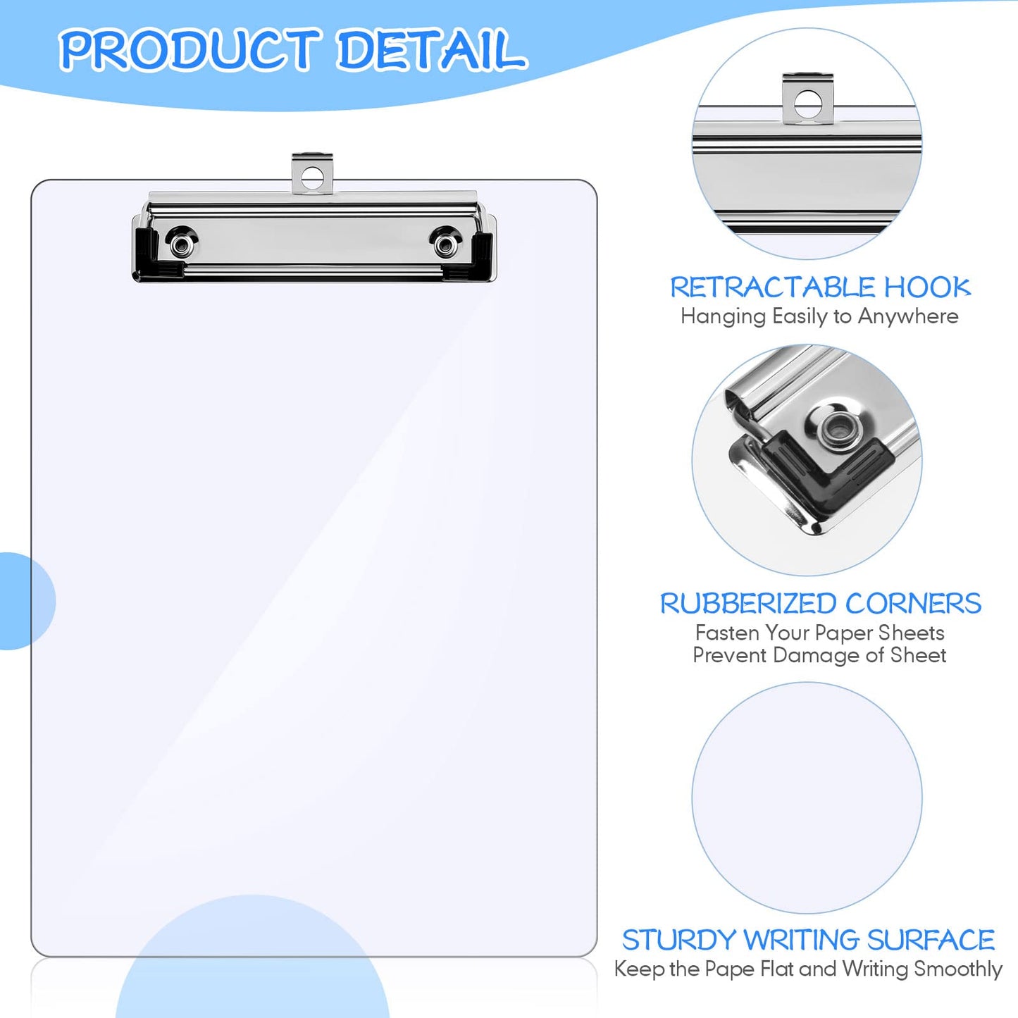 Epakh 20 Pcs Mini Clipboard Small Clear Plastic Clipboard with Low Profile Clip for Small Notepads(4 x 6 Inch)