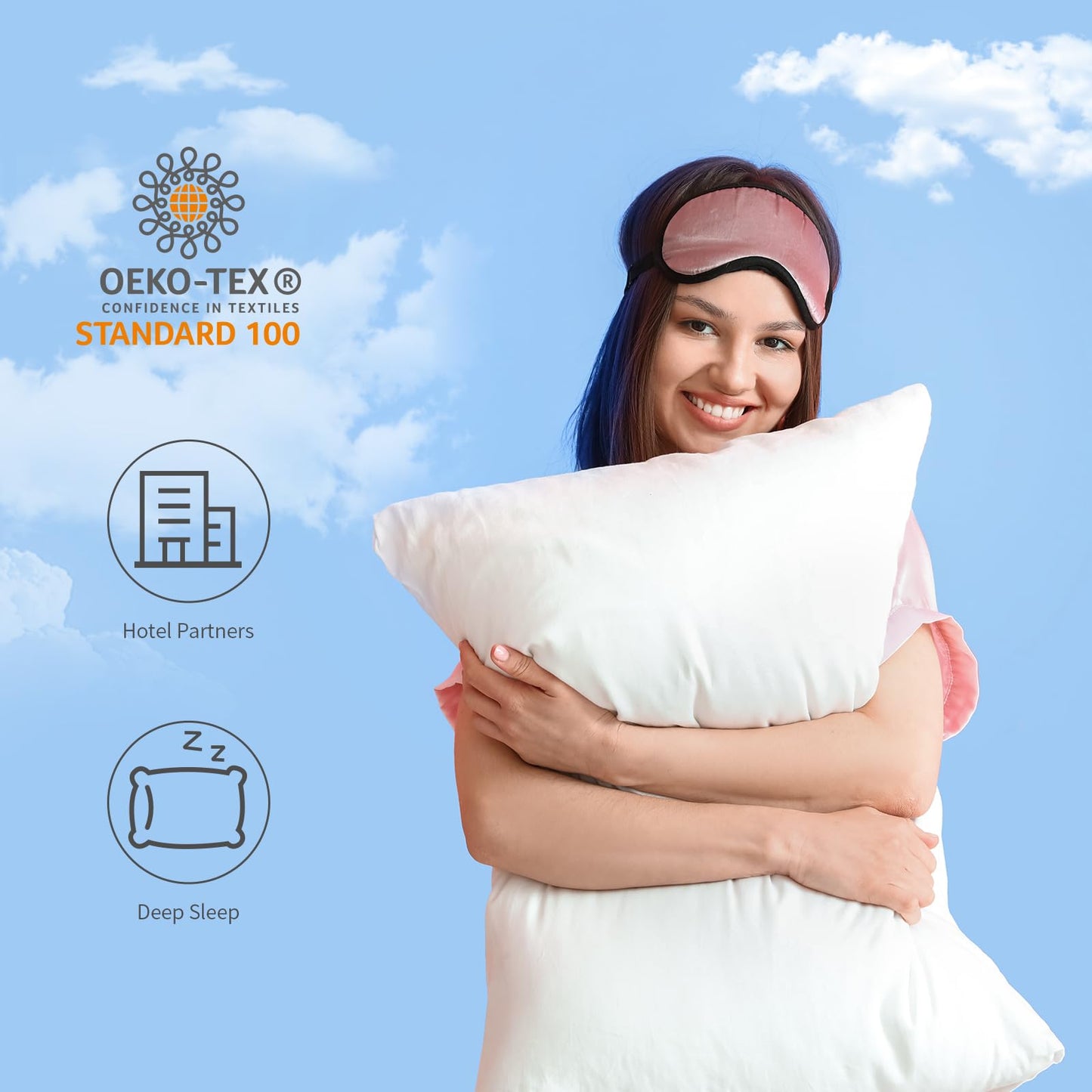 Sherwood Hotel Collection Bed Pillows for Sleeping 2 Pack King Size, Soft Microfiber Cover and 3D Super Soft Down Alternative Filled White Pillows (King)