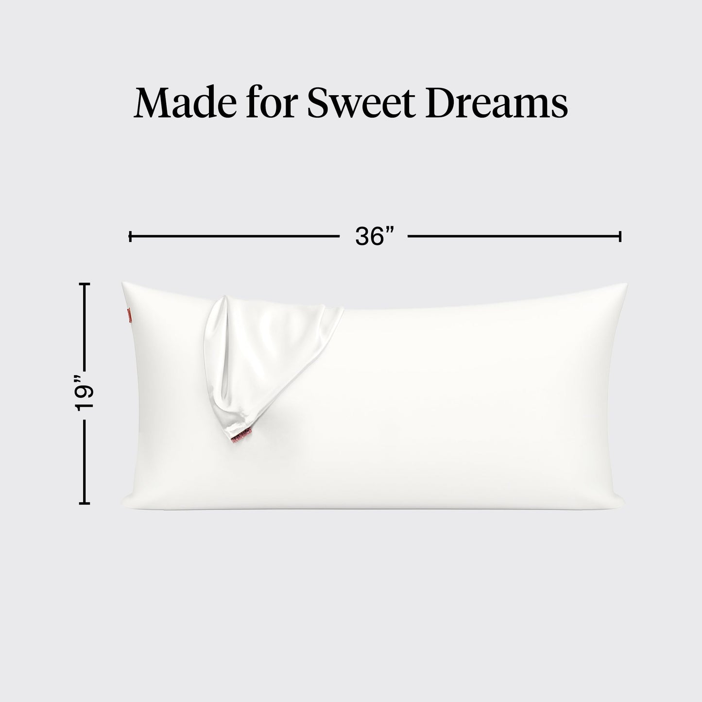 Kitsch Satin Pillowcase 2pcs, with Zipper for Hair & Skin, Softer Than Silk Pillow Cases Queen, Wrinkle-Free, Smooth and Cooling Satin Pillow Covers, King Size 19"x36" - Ivory