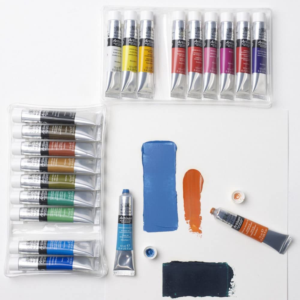 Winsor & Newton Artisan Water Mixable Oil Color Paint, 0.4-oz (12xml) Tubes, Set of 20