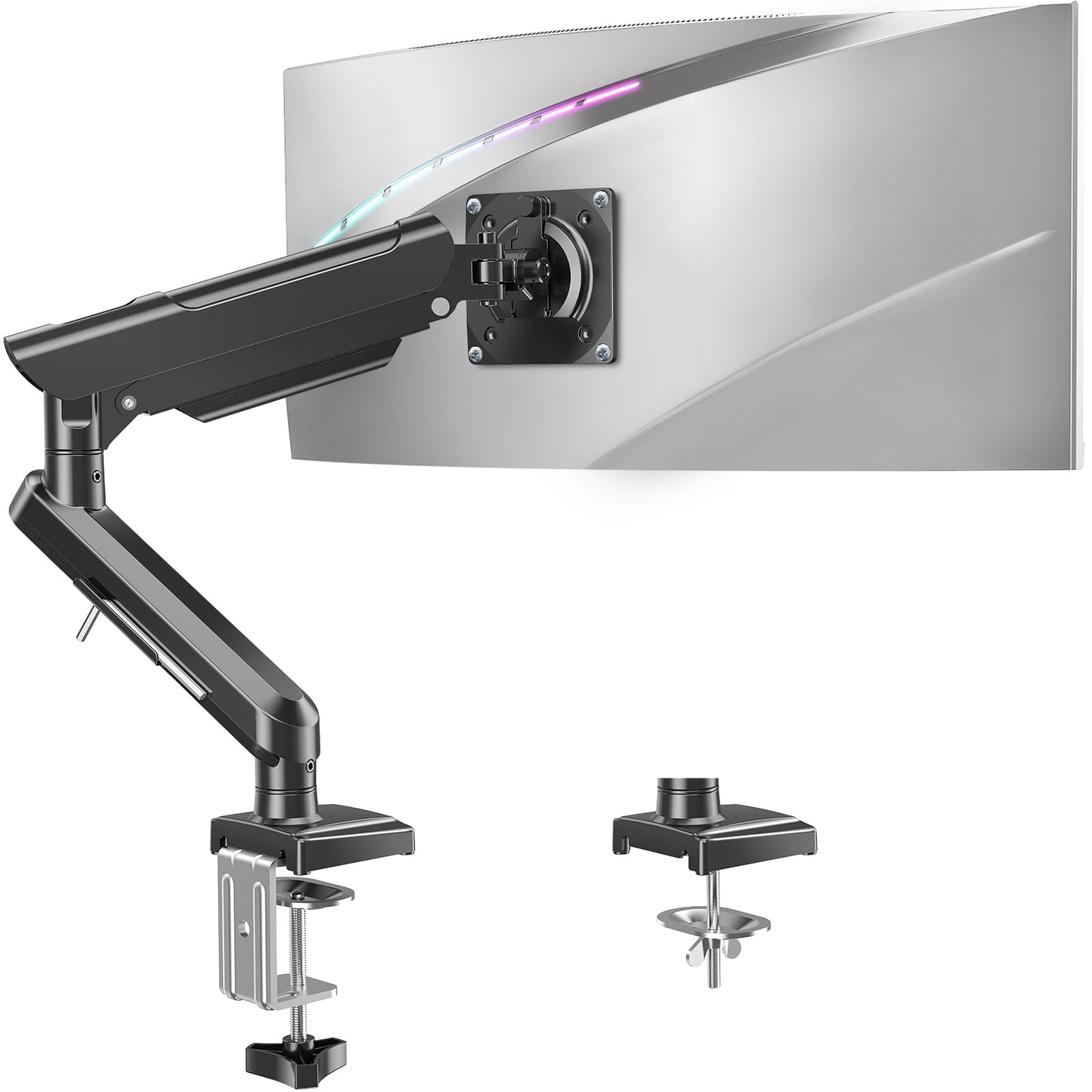 MOUNTUP Single Monitor Mount for 32 27 24 22 inch Screen, Monitor Arm Holds 4.4-22 lbs, Monitor Desk Mount, Gaming & Home Office Use, VESA 75x75mm & 100x100mm, Freelift Pro Black