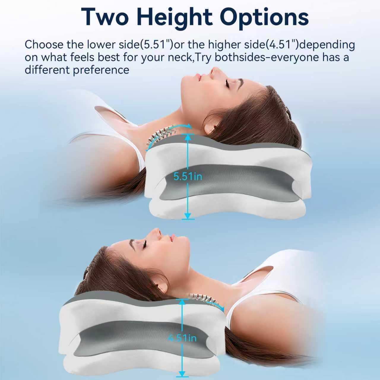 Sleep Apnea Pillow with Neck Pain & Snoring Relief -Orthopedic Cervical Pillow, Ergonomic Contour Memory Foam Pillow for Side,Back,Stomach Sleepers,Dreamers (Darkgrey, Queen Size)