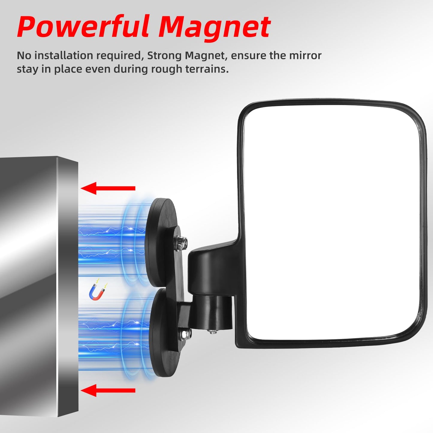 OFIG Universal Magnetic Tractor Mirrors, Side Mirrors for Tractors, Golf Carts, Forklifts, Lawn Movers, Small Dozers, Compatible with John Deere, Kubota B BX Mahindra Tractor Accessories
