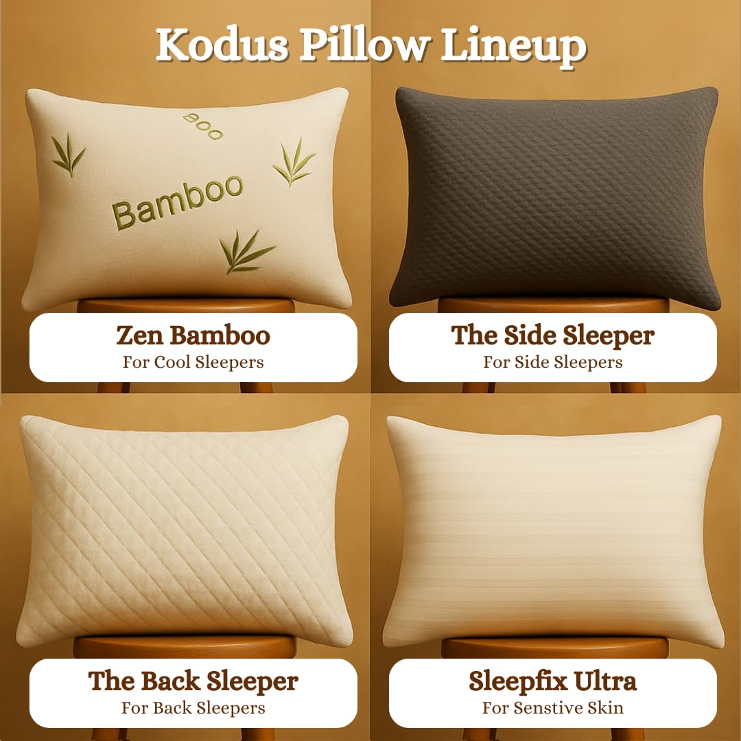 Bamboo Sleeping Bed King Size Pillow 2 Pack Made in Canada for Side, Back & Stomach Sleepers | Bamboo Premium Hotel Quality Cover Cooling Microgel Filling Supportive Pillow - 20"X36"