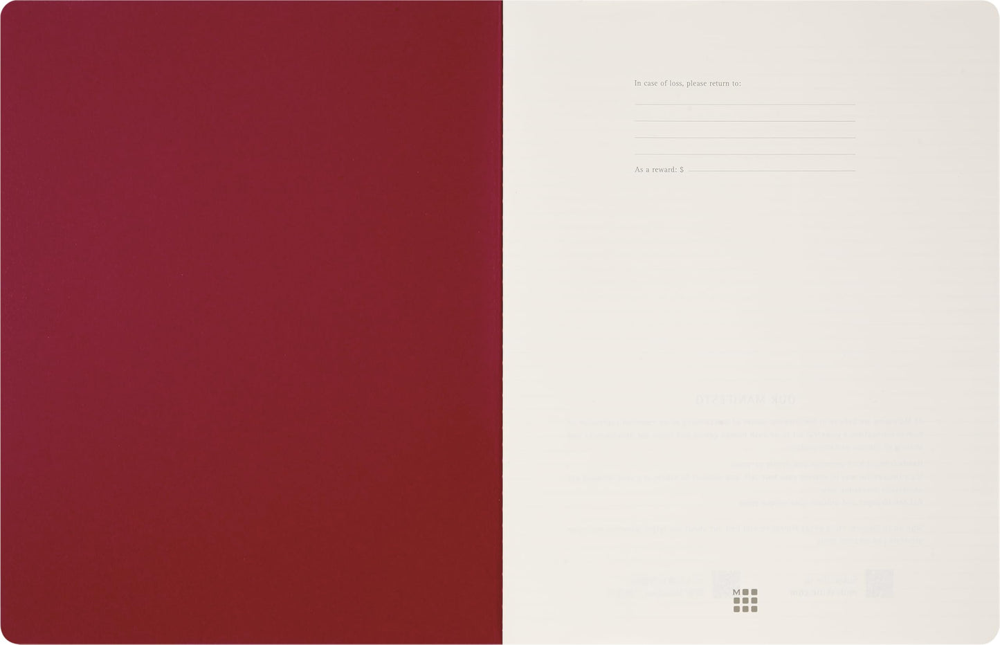Moleskine Student Cahier Journals (Set of 2), Soft Cover, Plain, XXL (8.5" x 11"), Cranberry Red