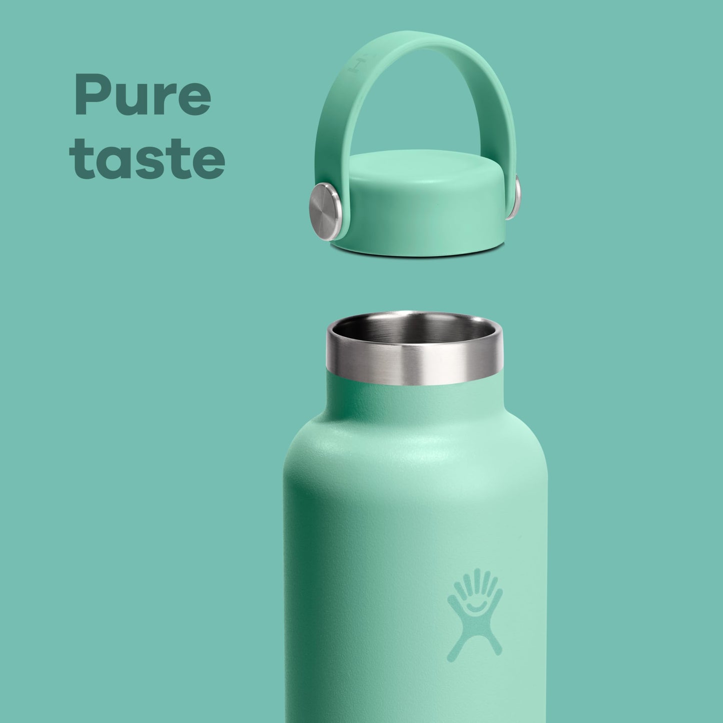 Hydro Flask Stainless Steel Standard Mouth Water Bottle with Flex Cap and Double-Wall Vacuum Insulation,Tonal Black, 24 Ounces