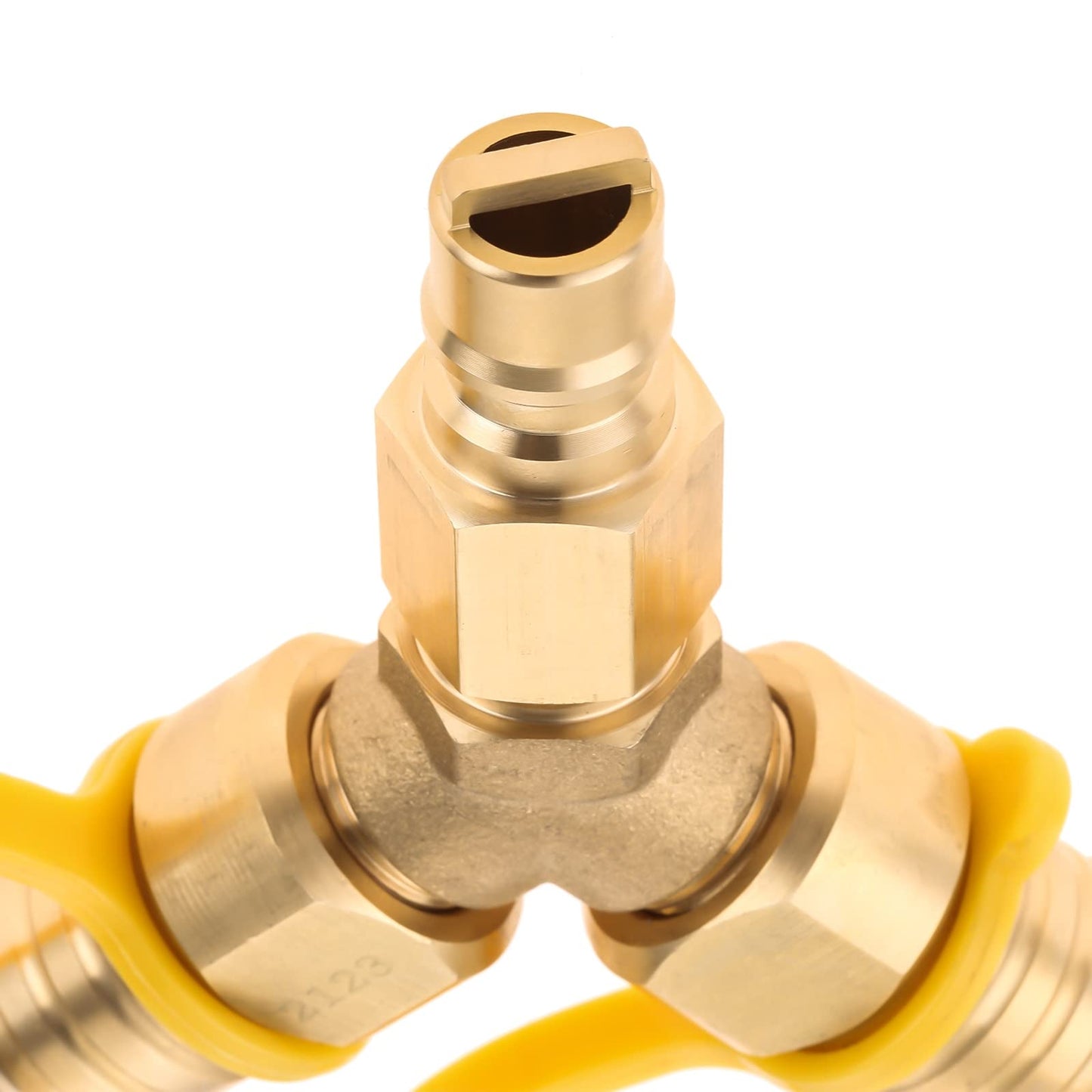 Lemfema 3/8" Gas Y Splitter Quick Disconnect, 2 Way 3/8" Propane Natural Gas Quick Connect, Fit for Natural Gas BBQ, Generator, Camping, Patio Heaters, RV