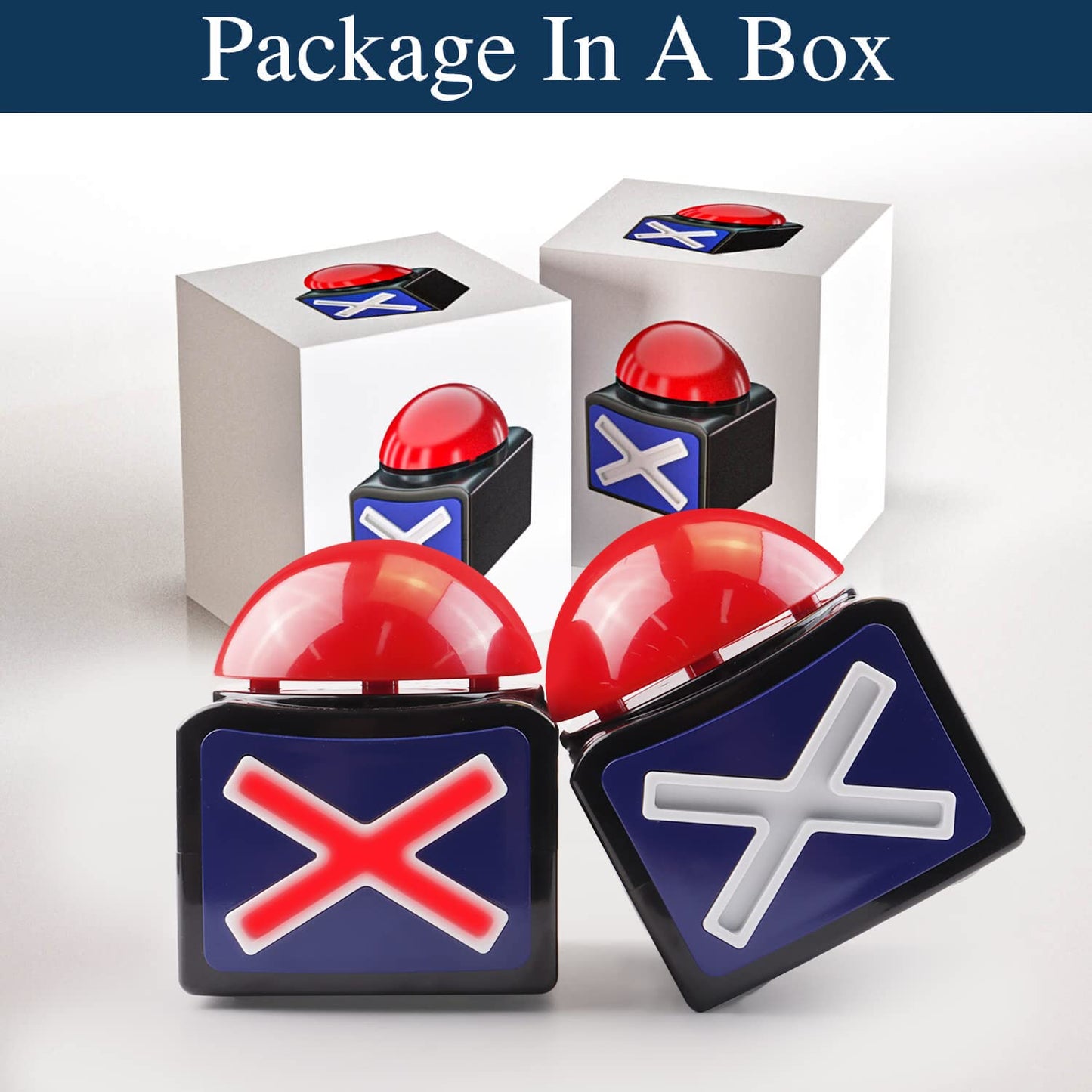 BEAN LIEVE 4Pack Game Buzzer With Lights and Sound - Trivia Quiz Got Talent Button for Game Show and Classroom, Red