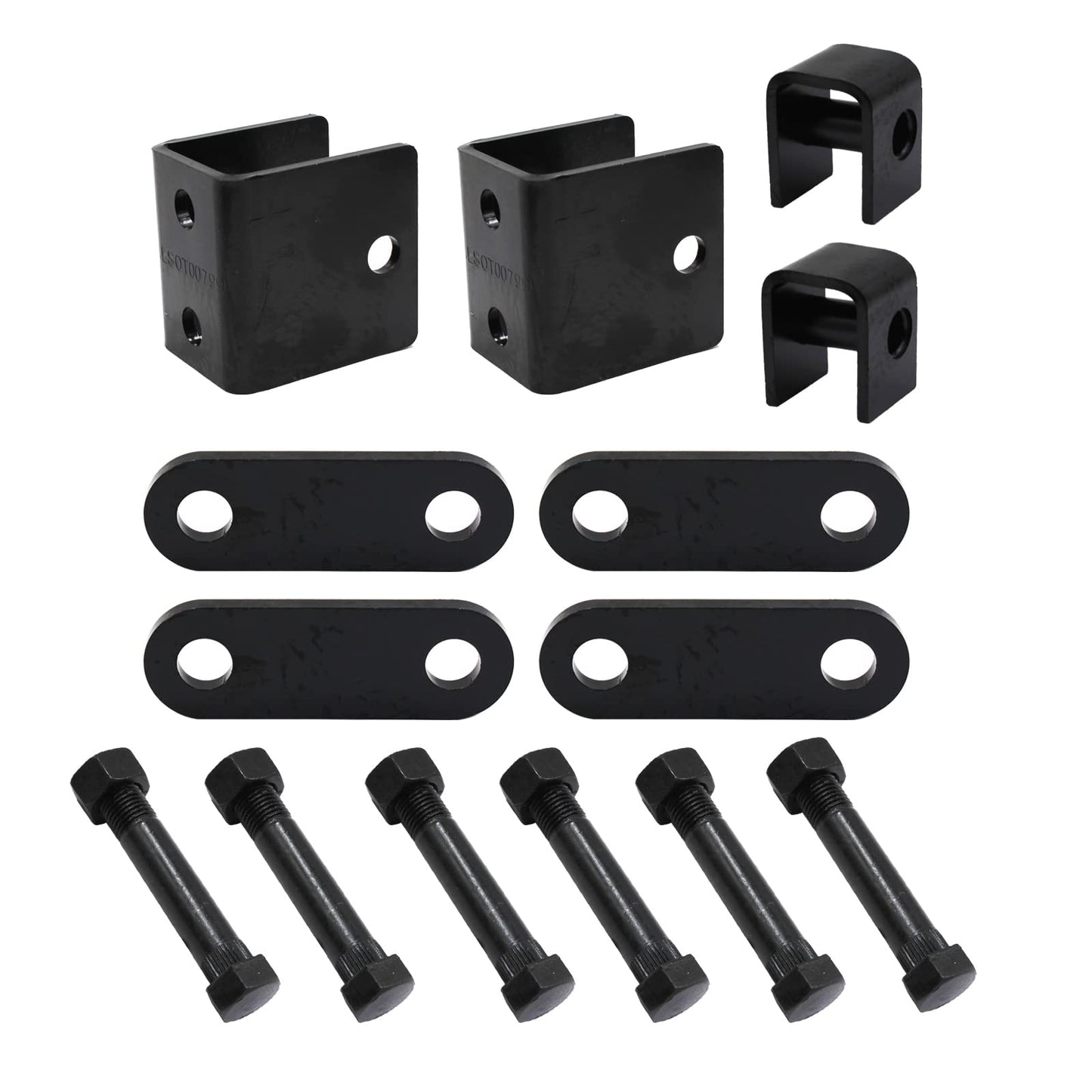 LAFORMO Trailer Single Axle Spring Hanger - Single-Axle Trailer Hanger Kit for Double-Eye Springs 1-3/4" Wide Springs, 7/8" Rear