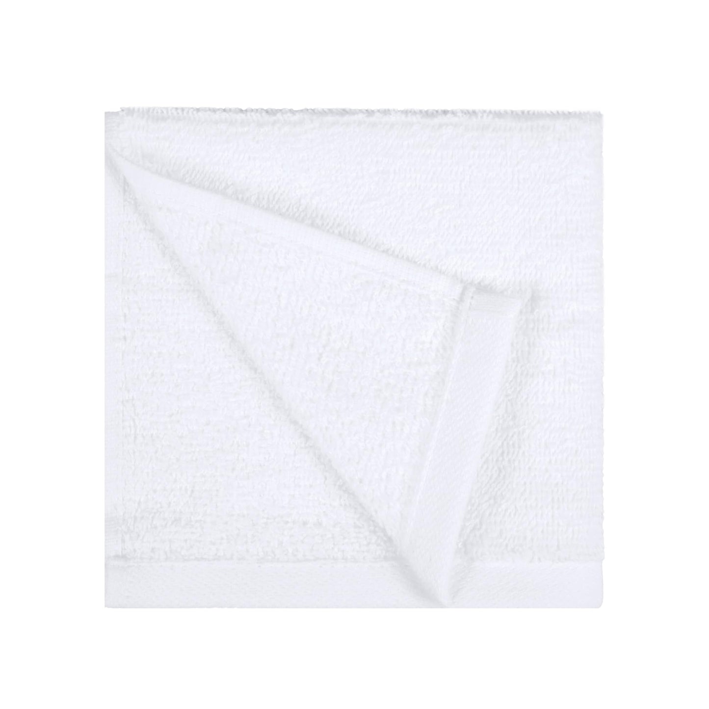 Amazon Basics Fast Drying Cotton Washcloths for Bathroom, Machine Washable, Soft and Highly Absorbent, 12 x 12 in, White, 24-Pack