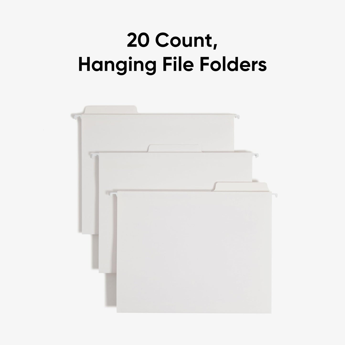 Smead Hanging File Folders, 20-Pack, Letter Size, 1/3-Cut Built-in Reinforced FasTab, White, No-Insert Filing for Home Office, School and Business Document Organization