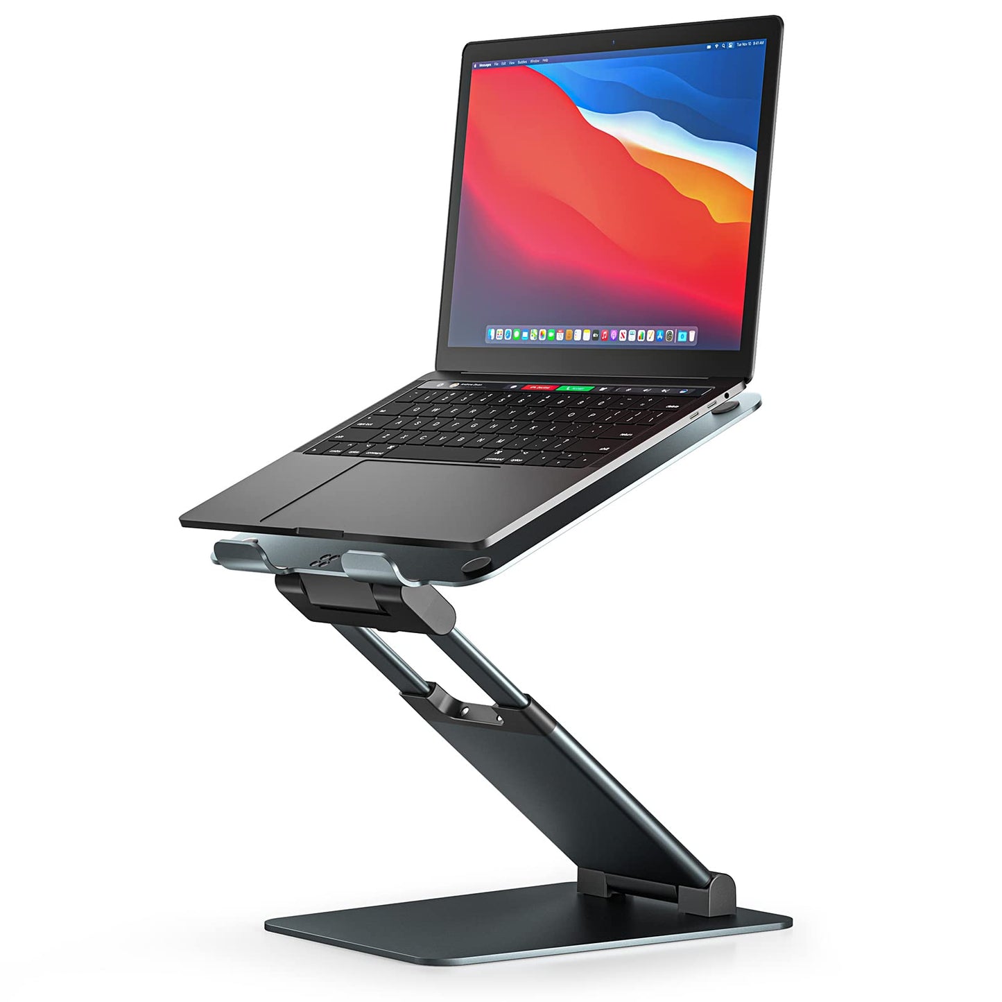 Nulaxy Laptop Stand for Desk, Ergonomic Sit to Stand Laptop Holder Convertor, Adjustable Height from 1.2" to 20", Supports up to 22lbs, Compatible with All Laptops Computer Tablets 10-17", Gray