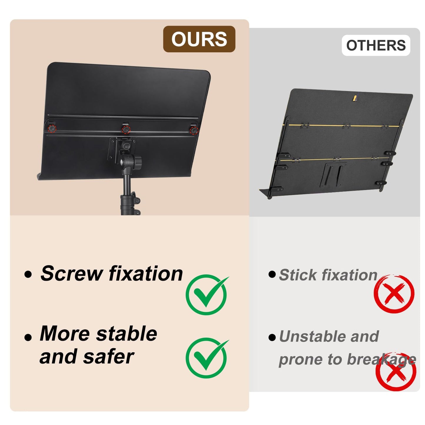 Folding Music Stand，Portable Music Stand For Sheet Music 2 Foldable Music Stand Sheet Music Stand With Carrying Bag Matte Frosted Metal Material Sturdy Height Adjustable