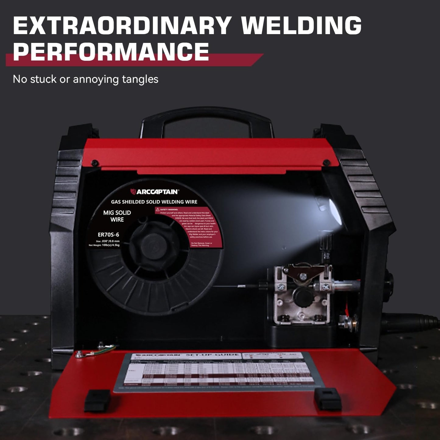 ARCCAPTAIN Mig Welding Wire, .030 Mig Wire ER70S-6 10Lbs Gas Solid Carbon Steel Low Splatter & High Levels of Deoxidizers Mig Welding Wire Compatible with Lincoln Miller Forney Harbor Welder