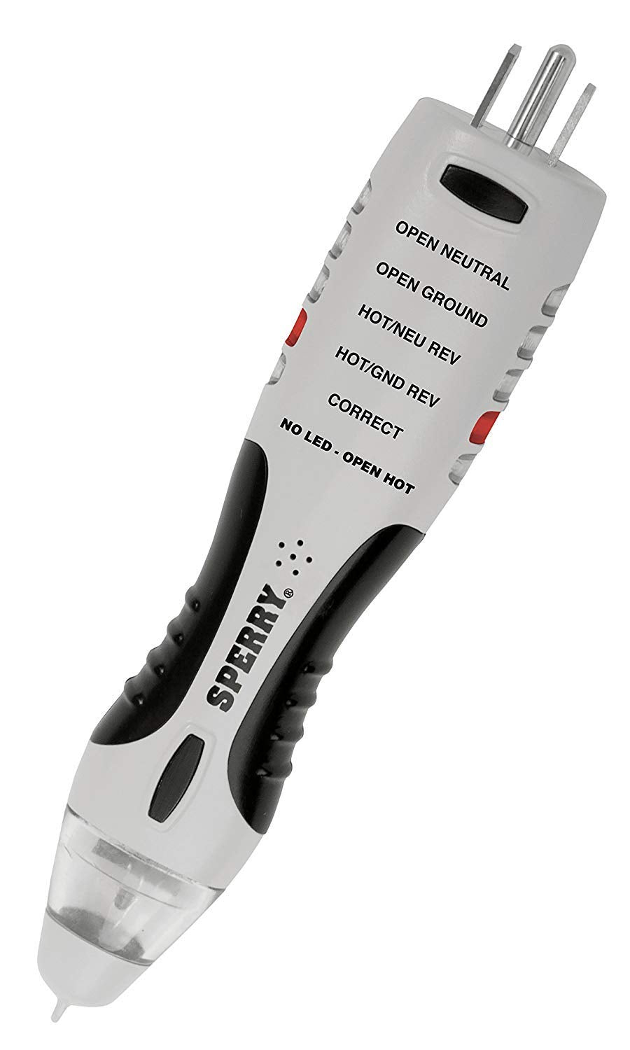 Sperry Instruments New Patent Pending Dual Check 2-in-1 Tester, 50-1000V AC Non-Contact Voltage Detector, GFCI Outlet Circuit Analyzer, 1/Ea