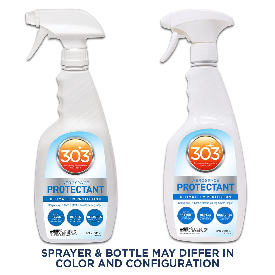 303 Aerospace Protectant - Provides Superior UV Protection, Helps Prevent Fading and Cracking, Repels Dust, Lint, and Staining, Restores Lost Color and Luster, 32oz (30313CSR) Packaging May Vary