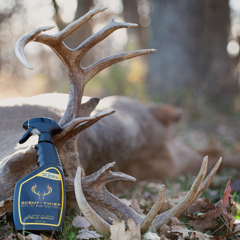 Scent Thief Deer Hunting Accessories 24oz. Field Hunting Spray Deer Scent Remover, Acts As A Scent Blocker And Eliminates Animal's Ability to Smell